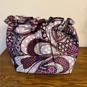 Thirty-One Thermal Cinch-Top Lunch Bag Tote Purple Paisley NWOT